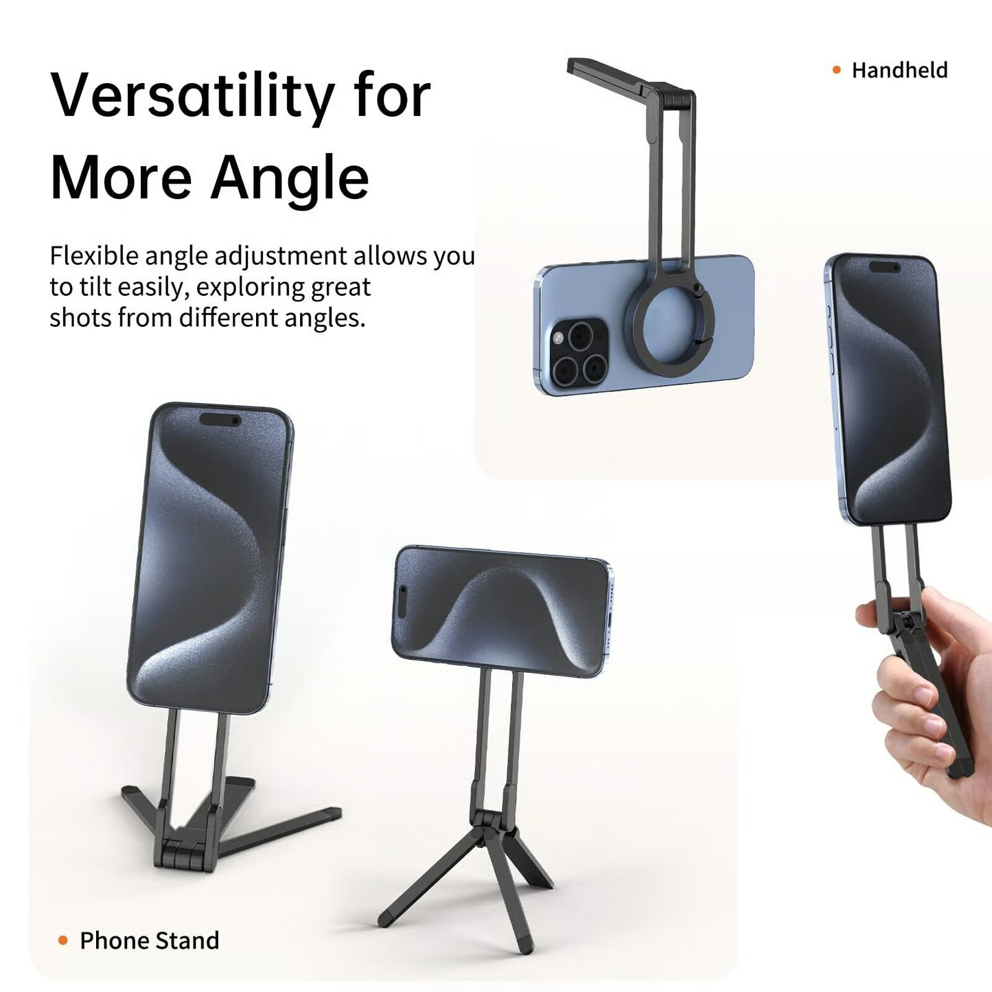 Magnetic Phone Tripod for iPhone, MA38 Portable Phone Holder Mini Tripod for Magsafe