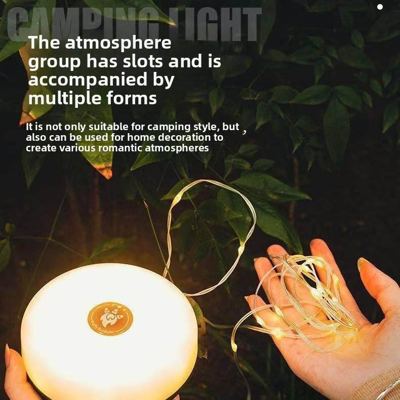 Outdoor led camping tape measure light tent atmosphere light multi-function with magnetic lighting decorative colorful light string