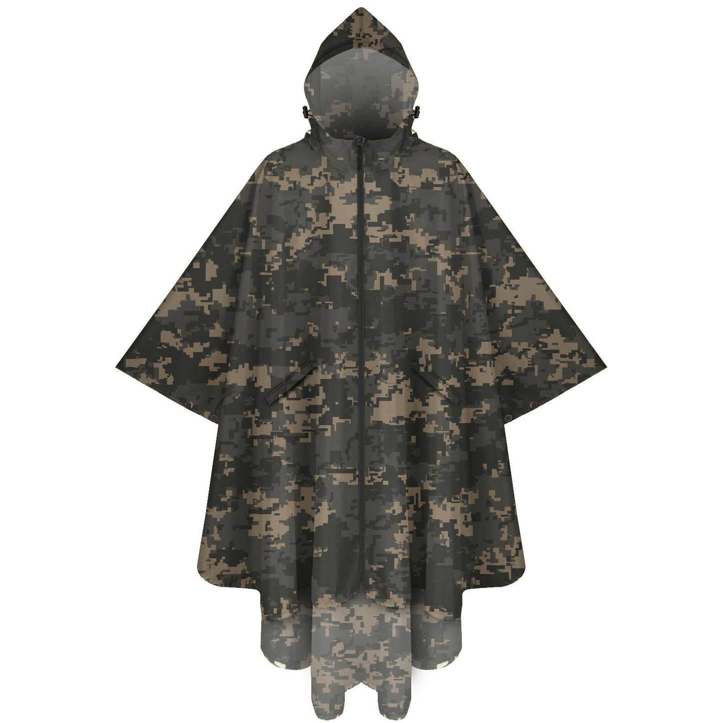 Hooded Rain Poncho for Adult with Pocket and Zipper, Waterproof Lightweight Raincoat for Men and Women