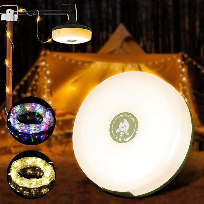 Outdoor led camping tape measure light tent atmosphere light multi-function with magnetic lighting decorative colorful light string