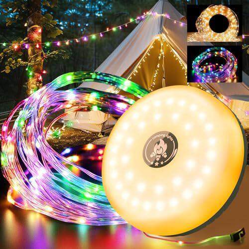 Outdoor led camping tape measure light tent atmosphere light multi-function with magnetic lighting decorative colorful light string