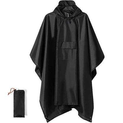 Hooded Rain Poncho for Adult with Pocket and Zipper, Waterproof Lightweight Raincoat for Men and Women