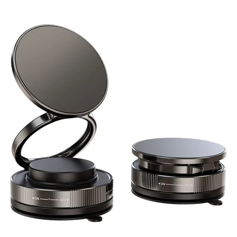 🚗【360° Magnetic Car Phone Holder】Strong Vacuum Suction Cup & Magnet Grip | Universal Windshield/Dashboard Mount for All Phones | Free Vent Clip Included – Hands-Free Driving Made Secure