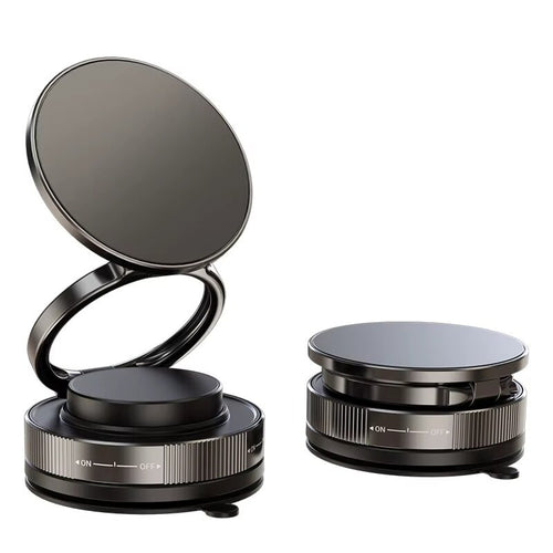 🚗【360° Magnetic Car Phone Holder】Strong Vacuum Suction Cup & Magnet Grip | Universal Windshield/Dashboard Mount for All Phones | Free Vent Clip Included – Hands-Free Driving Made Secure