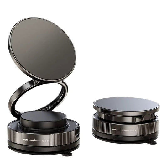 🚗【360° Magnetic Car Phone Holder】Strong Vacuum Suction Cup & Magnet Grip | Universal Windshield/Dashboard Mount for All Phones | Free Vent Clip Included – Hands-Free Driving Made Secure