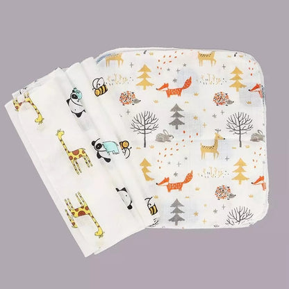 Kids Baby Cartoon Towel Handkerchief Cotton Muslin Towel Handkerchiefs Two Layers Wipe Handkerchiefs