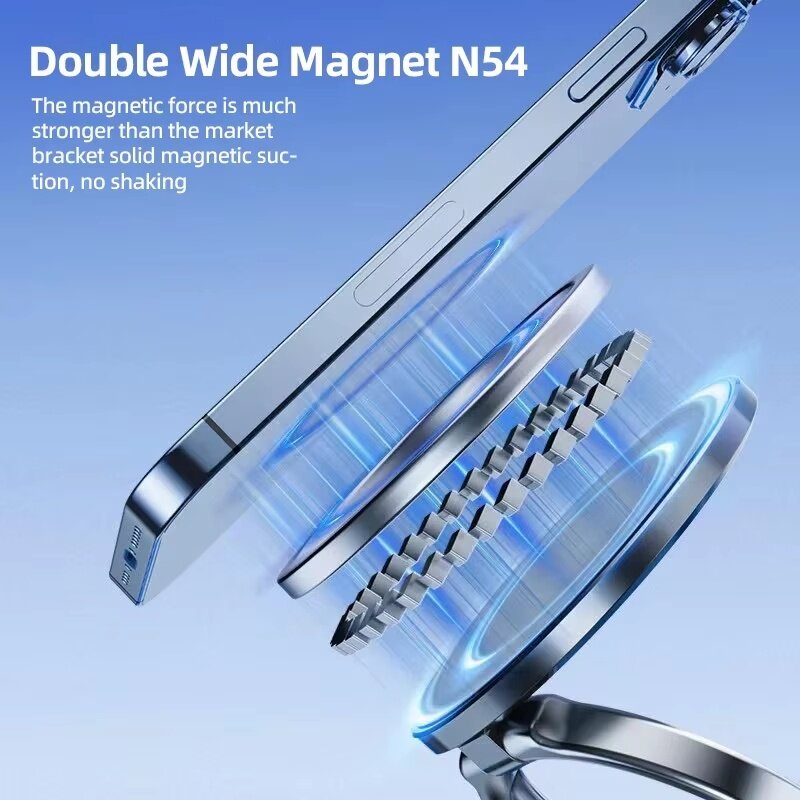 🚗【360° Magnetic Car Phone Holder】Strong Vacuum Suction Cup & Magnet Grip | Universal Windshield/Dashboard Mount for All Phones | Free Vent Clip Included – Hands-Free Driving Made Secure