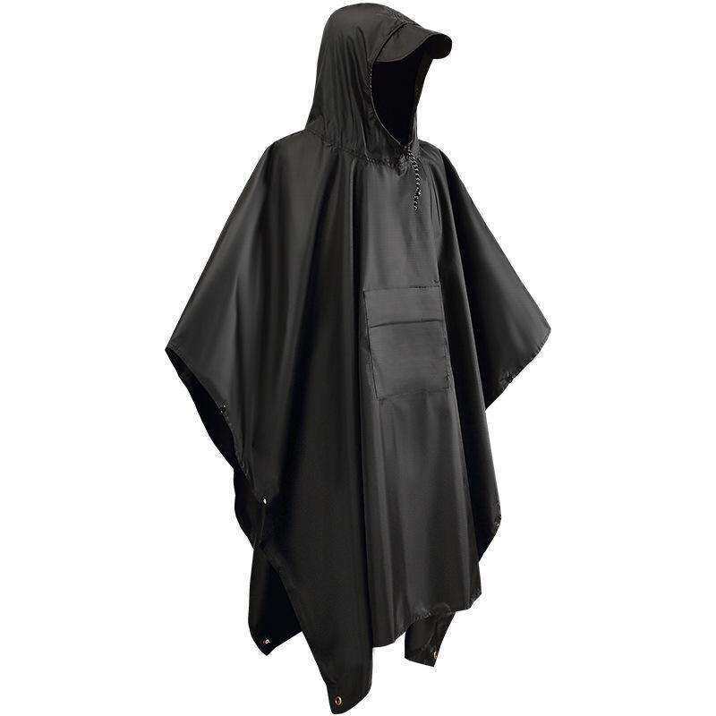 Hooded Rain Poncho for Adult with Pocket and Zipper, Waterproof Lightweight Raincoat for Men and Women