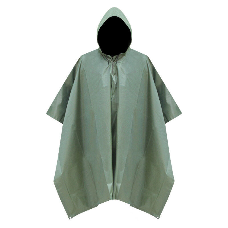 Hooded Rain Poncho for Adult with Pocket and Zipper, Waterproof Lightweight Raincoat for Men and Women