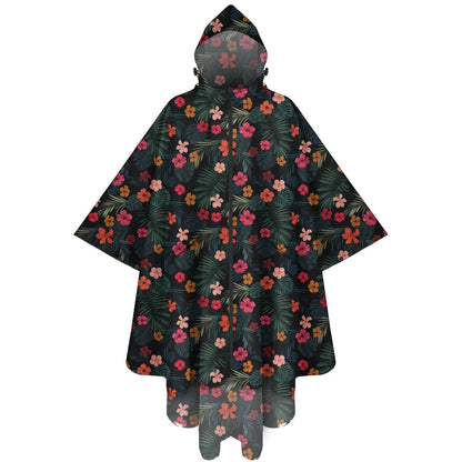 Hooded Rain Poncho for Adult with Pocket and Zipper, Waterproof Lightweight Raincoat for Men and Women