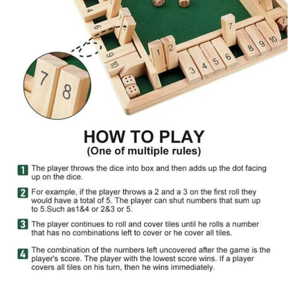 FUNNY FAMILY GAMES-Shut The Box Board Game🎲