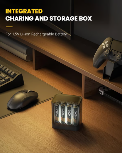 🔋AA/AAA Lithium Battery Smart Charging Case