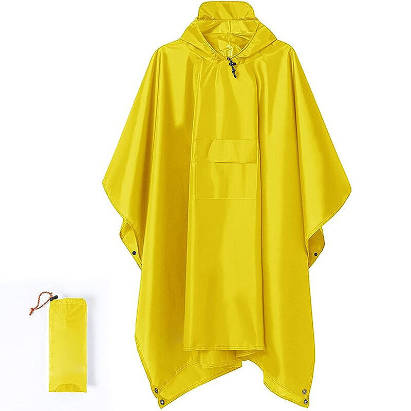 Hooded Rain Poncho for Adult with Pocket and Zipper, Waterproof Lightweight Raincoat for Men and Women